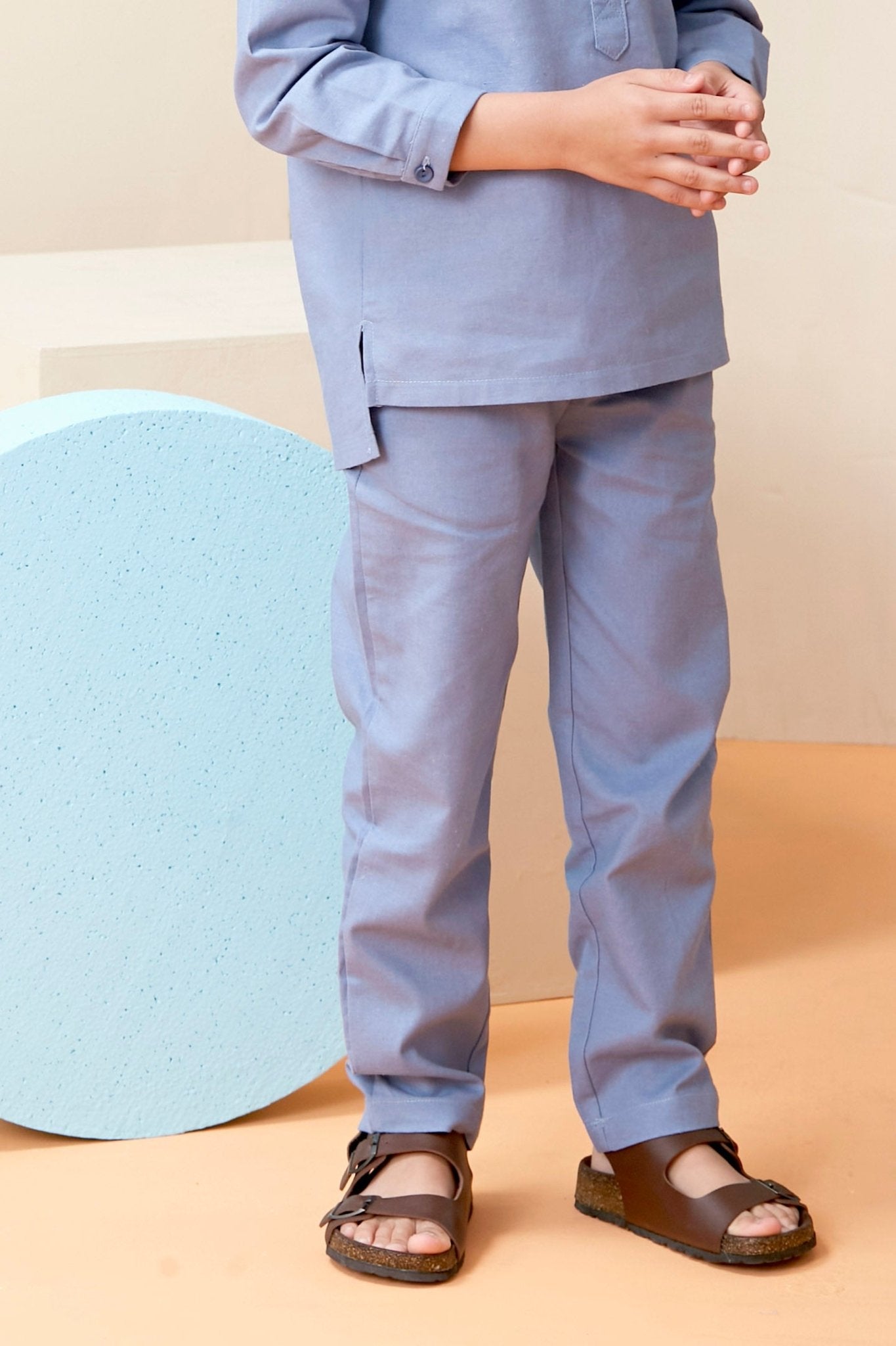 The Coral Fitted Pants Pigeon Blue - Umbi