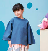 The Coral Flare Blouse Steel Blue - Umbi