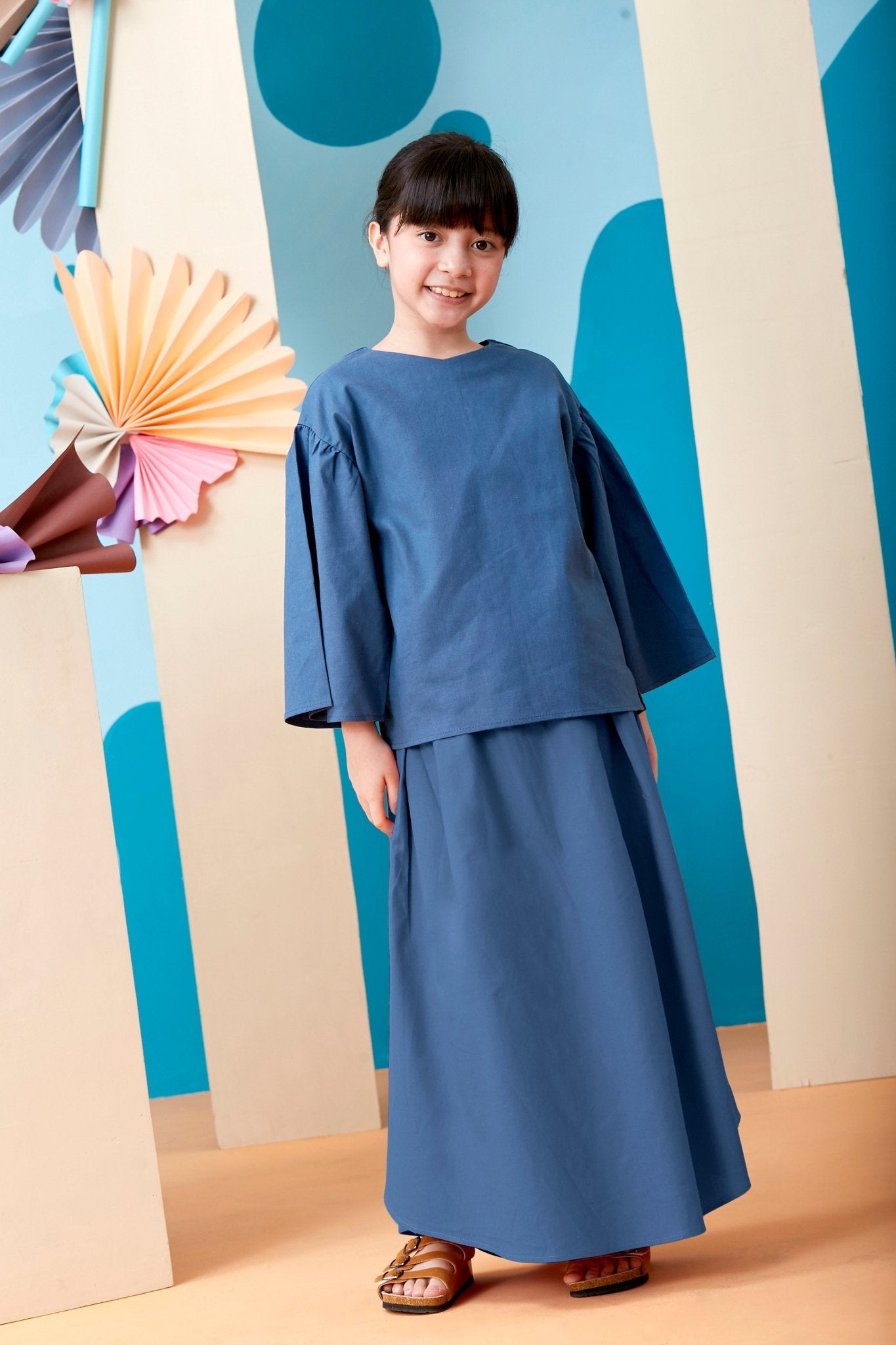 The Coral Teacup Skirt Steel Blue - Umbi