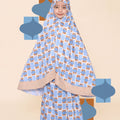 The Soleha Telekung Checked Blue Print - Umbi