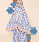 The Soleha Telekung Checked Blue Print - Umbi