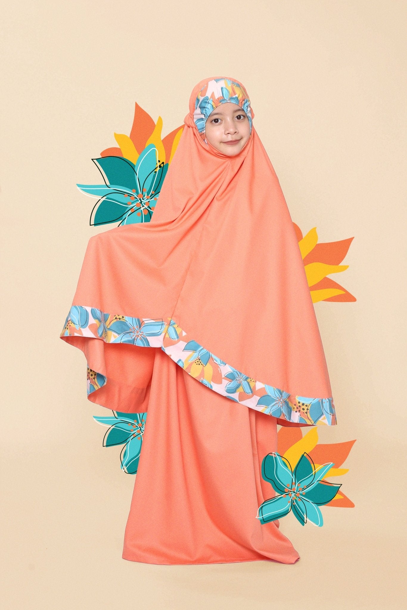 The Soleha Telekung Lily Print - Umbi